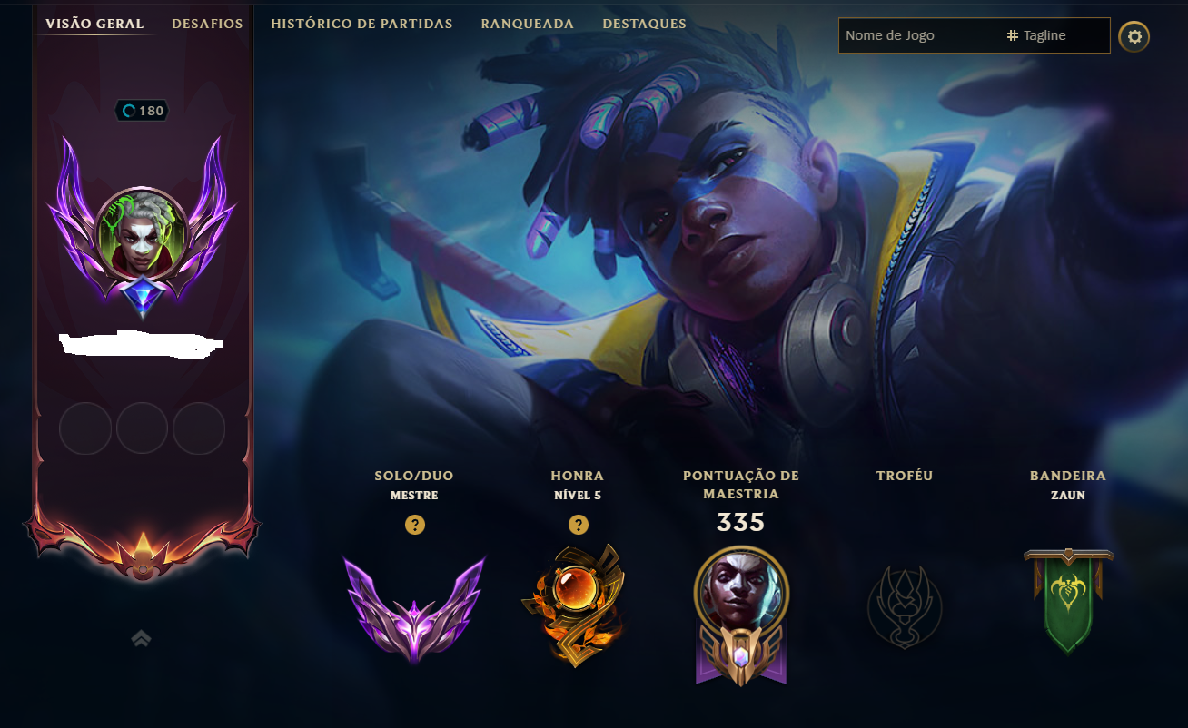 CONTA LOL MESTRE - 133 SKINS - LV 180 - FULL ACESSO AOS DADOS - HONRA 5 - MESTRE A 3 ANOS — foto 1