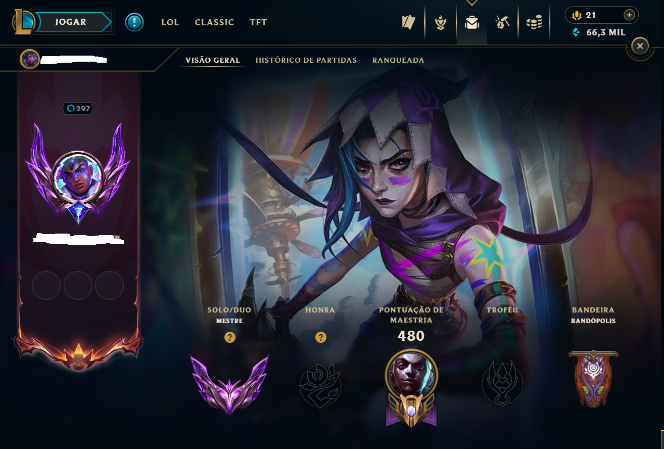 CONTA LOL MESTRE - 154 SKINS - LV 297 - HONRA 5 - FULL ACESSO AOS DADOS — foto 1